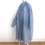 Moon Young Hee Draped-Back Sheer Coat Blue Nylon-Blend Size 38