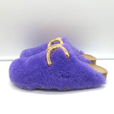 An Hour and a Shower Shearling Flat Mules Purple Size 37