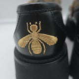 Gucci Harald Platform Lug Sole Horsebit Loafers Black Leather Size 37