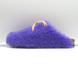 An Hour and a Shower Shearling Flat Mules Purple Size 37