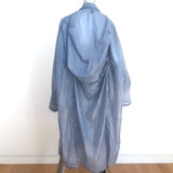 Moon Young Hee Draped-Back Sheer Coat Blue Nylon-Blend Size 38