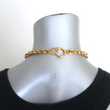 Chanel 94P CC Ribbon Cross Pendant Necklace Gold