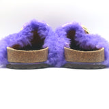 An Hour and a Shower Shearling Flat Mules Purple Size 37