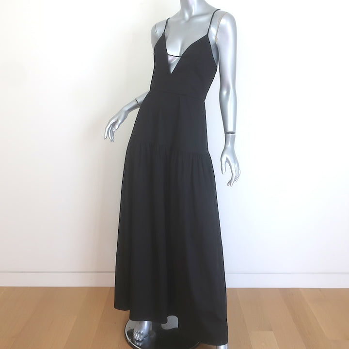 Auteur Blair Maxi Dress Black Stretch Cotton Size Medium NEW