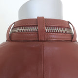 IRO Luciaspe Double-Zip Leather Biker Jacket Cognac Brown Size 38