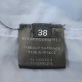 Moon Young Hee Draped-Back Sheer Coat Blue Nylon-Blend Size 38