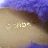 An Hour and a Shower Shearling Flat Mules Purple Size 37