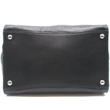 Prada Glace Twin Pocket Tote Black Leather Medium Crossbody Bag