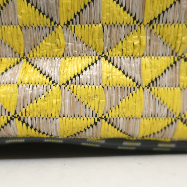 Tory Burch Mosaic Straw Tote Yellow/Beige Extra Large Shoulder Bag