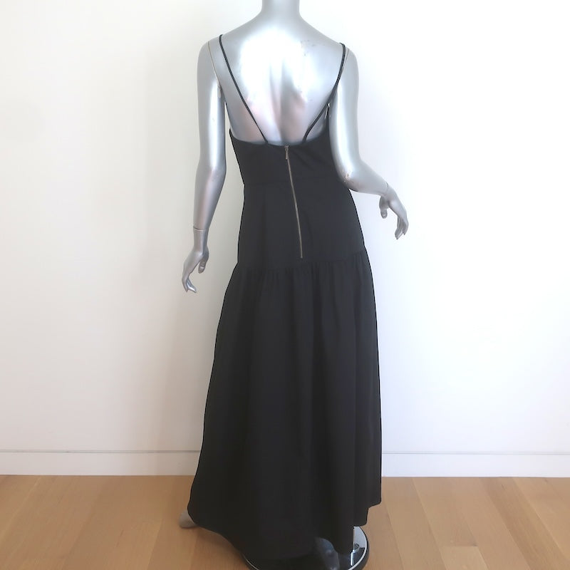 Auteur Blair Maxi Dress Black Stretch Cotton Size Medium NEW