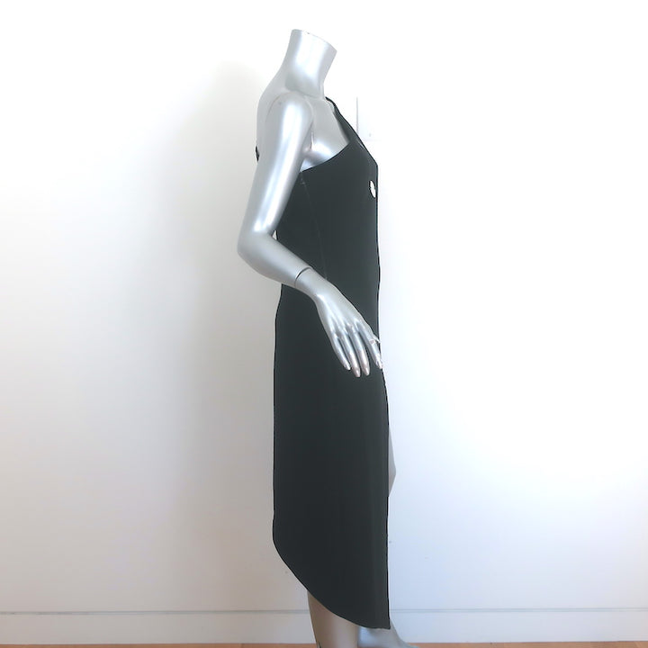 David Koma Mirror-Embellised One Shoulder Asymmetric Dress Black Size US 8/ UK 12