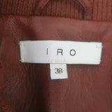 IRO Luciaspe Double-Zip Leather Biker Jacket Cognac Brown Size 38