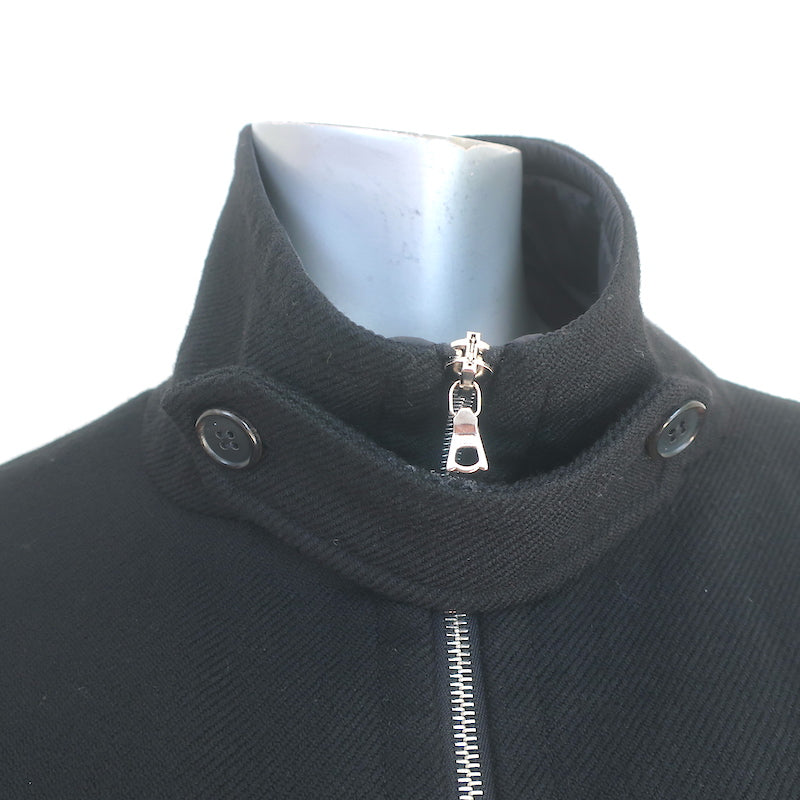 Marni Reversible Poncho Jacket Black Nylon &amp; Wool-Blend Size 44