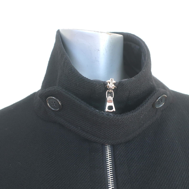 Marni Reversible Poncho Jacket Black Nylon &amp; Wool-Blend Size 44