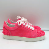 Christian Louboutin Vieira 2 Spiked Suede Sneakers Hot Pink Size 37
