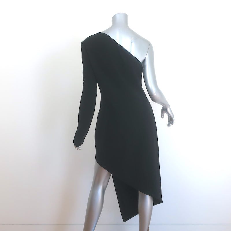 David Koma Mirror-Embellised One Shoulder Asymmetric Dress Black Size US 8/ UK 12