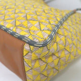 Tory Burch Mosaic Straw Tote Yellow/Beige Extra Large Shoulder Bag