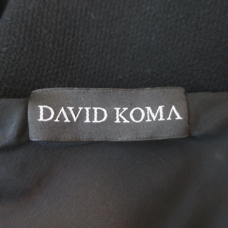 David Koma Mirror-Embellised One Shoulder Asymmetric Dress Black Size US 8/ UK 12