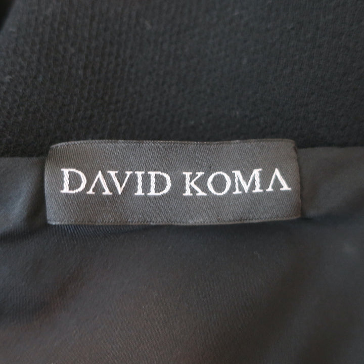 David Koma Mirror-Embellised One Shoulder Asymmetric Dress Black Size US 8/ UK 12