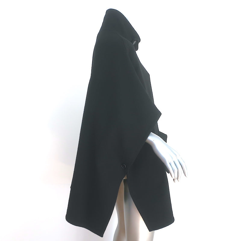 Marni Reversible Poncho Jacket Black Nylon &amp; Wool-Blend Size 44