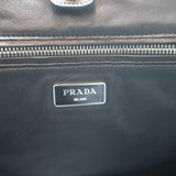 Prada Glace Twin Pocket Tote Black Leather Medium Crossbody Bag