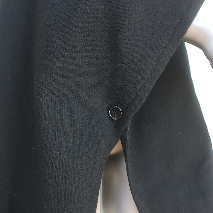 Marni Reversible Poncho Jacket Black Nylon &amp; Wool-Blend Size 44