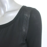 Chloe Pleated-Back Long Sleeve Draped Dress Black Silk-Blend Size 38