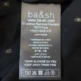 Ba&sh Midi Dress Romeo Black/Gold Metallic Fil Coupe Size 0 Short Sleeve NEW