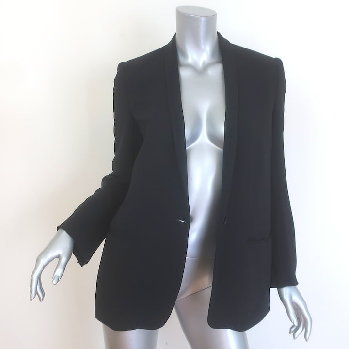 Stella McCartney Shawl Collar Blazer Black Crepe Size 42 / US Medium Single-Button Jacket