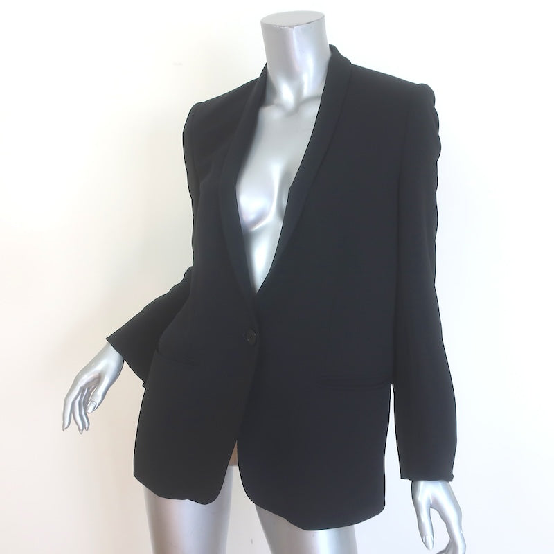 Stella McCartney Shawl Collar Blazer Black Crepe Size 42 / US Medium Single-Button Jacket