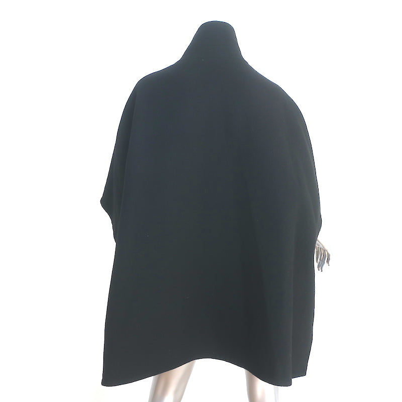 Marni Reversible Poncho Jacket Black Nylon &amp; Wool-Blend Size 44