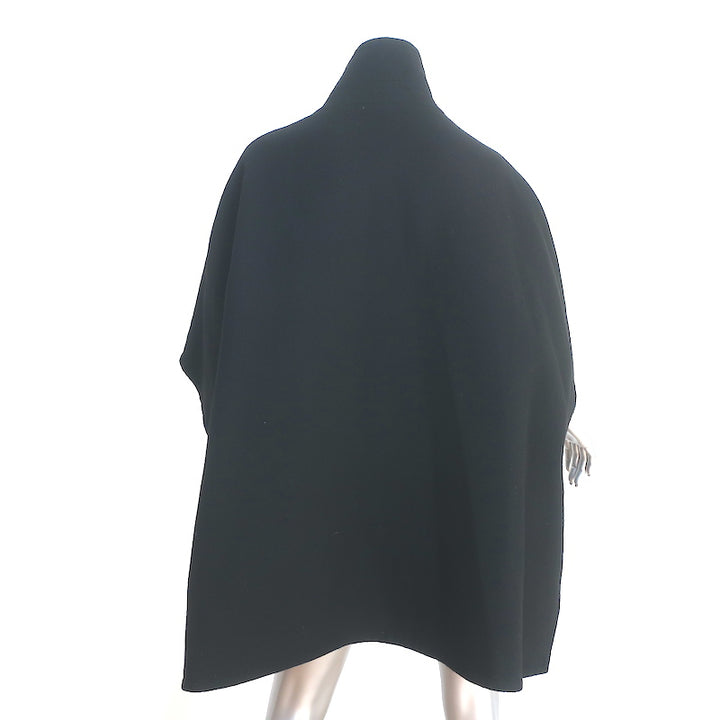 Marni Reversible Poncho Jacket Black Nylon &amp; Wool-Blend Size 44