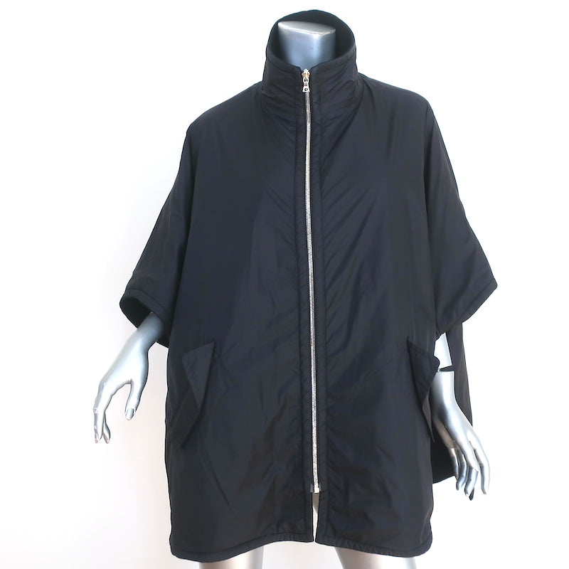 Marni Reversible Poncho Jacket Black Nylon &amp; Wool-Blend Size 44