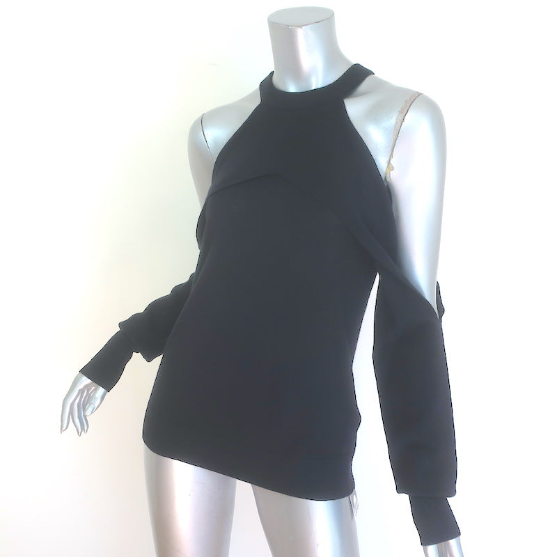 Dion Lee Sleeve Release Cold Shoulder Sweater Ink Wool Size US 2 NEW
