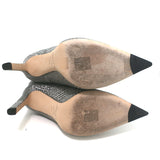 Jimmy Choo Mavis 100 Glitter High Boots Silver Prince Of Wales Check Size 38.5