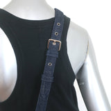 Christian Dior Lady D-Joy Eyelet-Embellished Dark Denim Small Crossbody Bag NEW