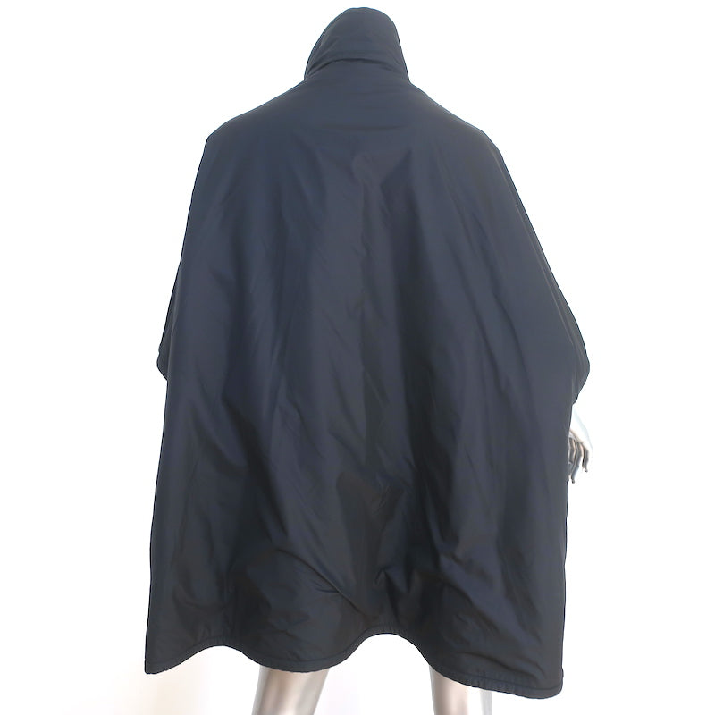 Marni Reversible Poncho Jacket Black Nylon &amp; Wool-Blend Size 44