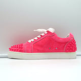 Christian Louboutin Vieira 2 Spiked Suede Sneakers Hot Pink Size 37