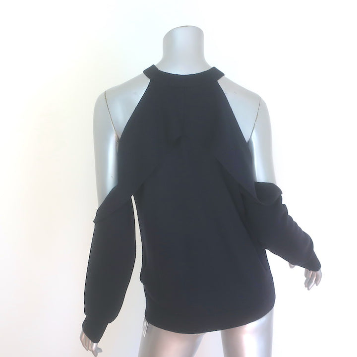 Dion Lee Sleeve Release Cold Shoulder Sweater Ink Wool Size US 2 NEW