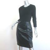 L'Agence Franci Ponte & Leather Combo Dress Black Size 6