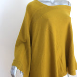 Tomas Maier Cashmere Asymmetric Poncho Mustard