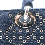 Christian Dior Lady D-Joy Eyelet-Embellished Dark Denim Small Crossbody Bag NEW