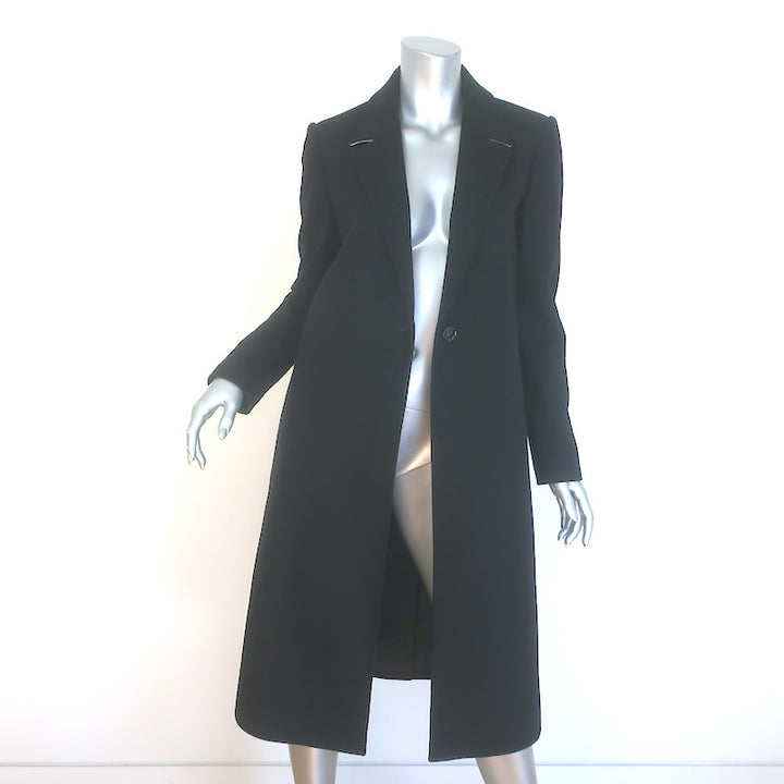 Alice + Olivia Single Button Coat Black Wool Felt Size Small