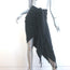 Just Bee Queen Tulum Asymmetrical Fringed Skirt Black Linen-Cotton Size Small