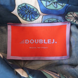 La DoubleJ Choux Ruffled Mini Dress Blue Costiera Print Cotton Size Small