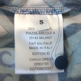 La DoubleJ Choux Ruffled Mini Dress Blue Costiera Print Cotton Size Small