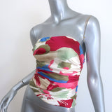 Cult Gaia Krisha Strapless Draped Top Floral Print Silk Size Extra Small NEW