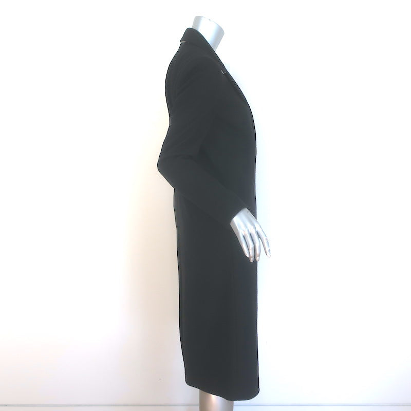 Alice + Olivia Single Button Coat Black Wool Felt Size Small