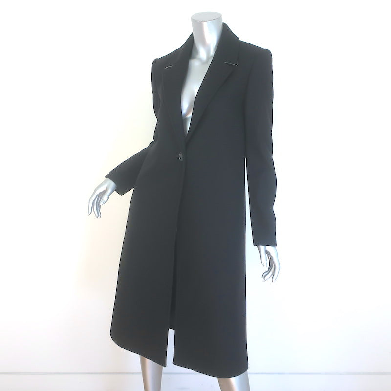 Alice + Olivia Single Button Coat Black Wool Felt Size Small