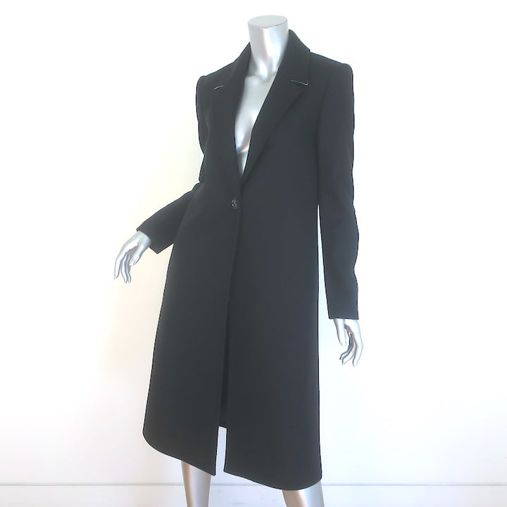 Alice + Olivia Single Button Coat Black Wool Felt Size Small